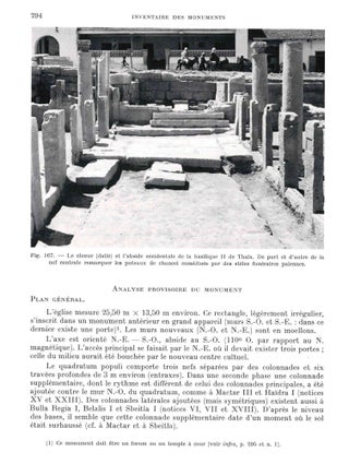 Les Églises Africaines a Deux Absides: Recherches Archéologiques sur la Liturgie Chrétienne en Afrique du Nord. I. Les Basiliques de Sbeitla, A Deux Sanctuaires Opposés (Basiliques I, II et IV). II. Inventaire des Monuments, Interprétation.