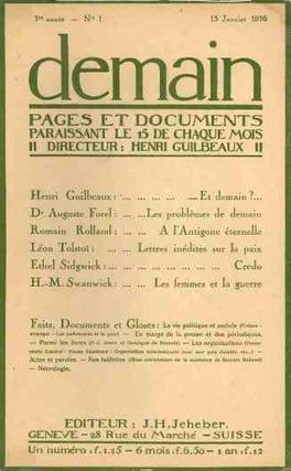 Book ID: 46374 Demain: Pages et Documents. Paraissant le 15 de Chaque Mois. Nos. 1...