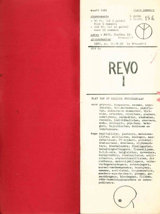 Revo: blad van het Belgische provotariaat, nos. 1, 4, and 5 (of five published; no. 3 was not issued).
