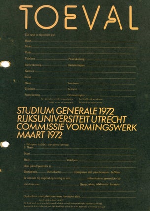 Book ID: 51566 Toeval: Studium Generale 1972, Rijksuniversiteit Utrecht