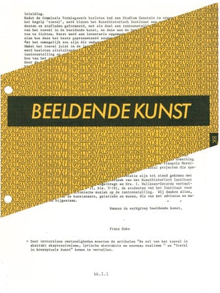 Toeval: Studium Generale 1972, Rijksuniversiteit Utrecht.