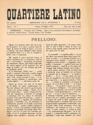 Book ID: 52665 Quartiere Latino. Anno I, No. 1 (24 Ottobre 1913) through Anno II, No. 8...