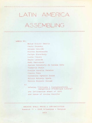 Book ID: 52668 Latin America Assembling. Guy Schraenen