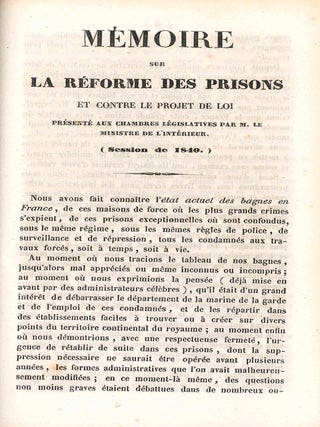 Collection of 7 Titles on the French Prison System, in Two Volumes.