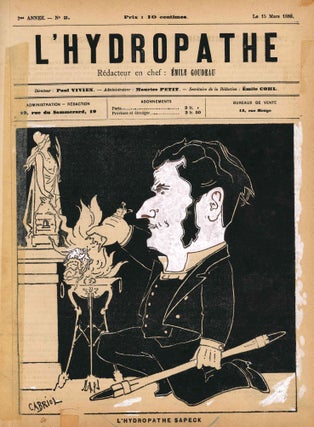L'Hydropathe. Année 1, No. 1 (22 Janvier 1879) through Année 2, No. 8 (12 Mai 1880) (all published). Bound with: Tout-Paris, Hebdomadaire Illustré, the successor to L'Hydropathe. Année 2, No. 9 (23 Mai 1880) through No. 12 (13 Juin 1880).