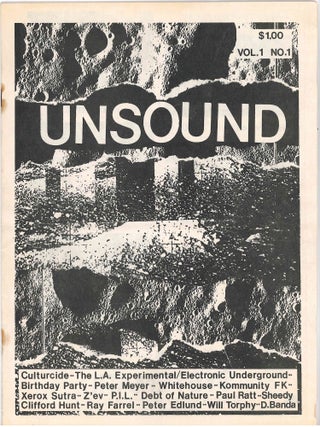 Book ID: 53362 Unsound. Vol. 1, No. 1 (September 1983) through Vol. 3, No. 2 (September...