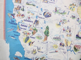 Quelques Faits sur les Etats-Unis. Carte Illustrée des Etats-Unis d'Amerique montrant les ressources, produits, topographie, et principales caractéristiques régionales.