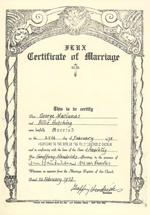 Flux Wedding: George and Billie, February 25, 1978.
