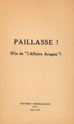 Book ID: 53531 Paillasse! (Fin de "l'Affaire Aragon"