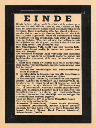 Book ID: 53550 Three 1960s Dutch 'Manifests Against Nothing'
