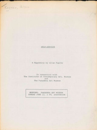 Self-Service: A Happening by Allan Kaprow.