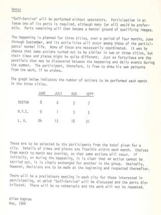 Self-Service: A Happening by Allan Kaprow.
