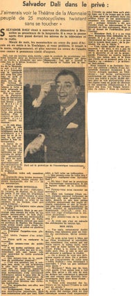 Book ID: 53560 Small Collection of Ephemera Related to Salvador Dalí's 1962 Visit to...