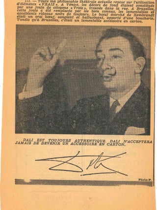 Small Collection of Ephemera Related to Salvador Dalí's 1962 Visit to Brussels.