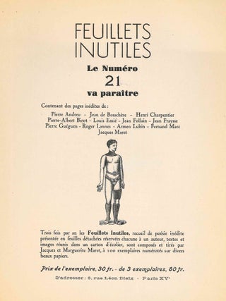 Les Feux de Paris. No. 1 (12 Décembre 1935) through 7-8 (12 Janvier 1937) (all published).