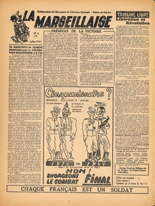 Exceptional Collection of Original Political Tracts and Journals from the French Resistance of World War II.