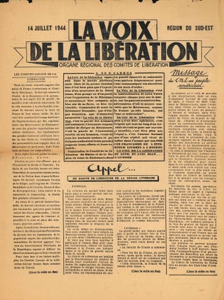 Exceptional Collection of Original Political Tracts and Journals from the French Resistance of World War II.