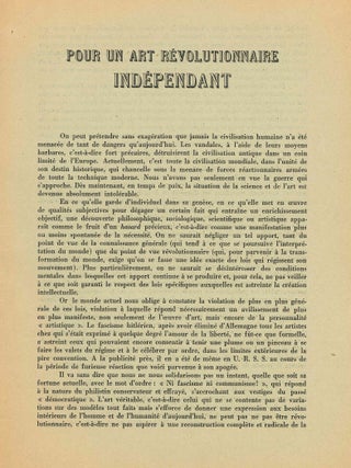 Pour un art r&eacute;volutionnaire ind&eacute;pendant. 6 Variants.