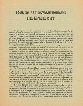 Pour un art révolutionnaire indépendant. 6 Variants.