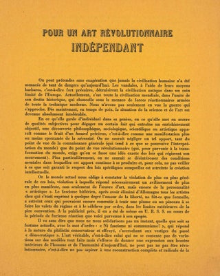 Pour un art révolutionnaire indépendant. 6 Variants.