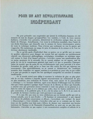 Pour un art révolutionnaire indépendant. 6 Variants.