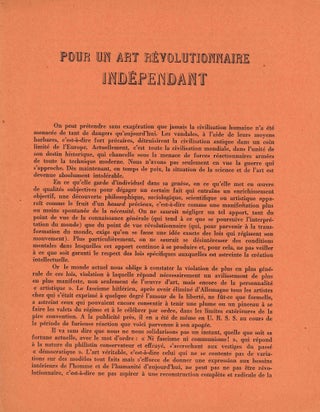 Pour un art révolutionnaire indépendant. 6 Variants.