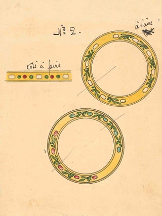 Archive of Original Watercolors and Sketches for Enameled Boxes and Cases.