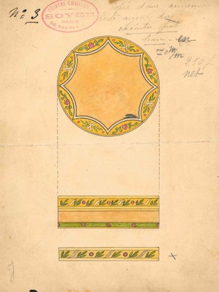 Archive of Original Watercolors and Sketches for Enameled Boxes and Cases.