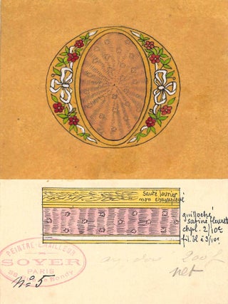 Archive of Original Watercolors and Sketches for Enameled Boxes and Cases.