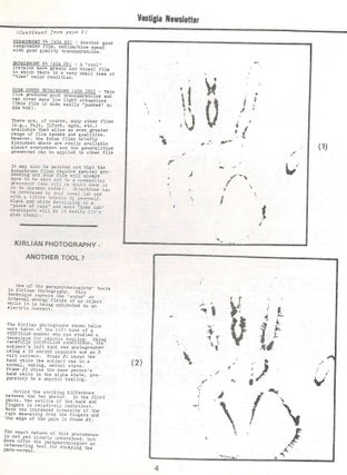 Vestigia Newsletter. Investigation - Education - Research. No. 1 (1976) through Vol. III, No. 1 (Spring 1979) (all published?)