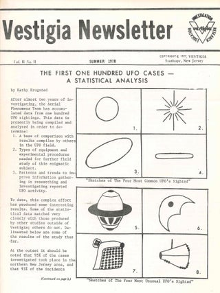 Vestigia Newsletter. Investigation - Education - Research. No. 1 (1976) through Vol. III, No. 1 (Spring 1979) (all published?)