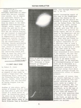Vestigia Newsletter. Investigation - Education - Research. No. 1 (1976) through Vol. III, No. 1 (Spring 1979) (all published?)
