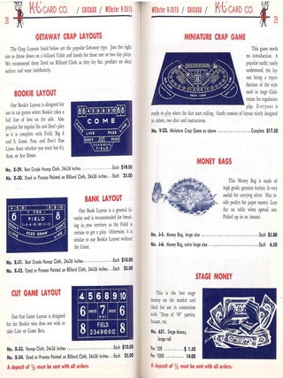 Collection of 14 H.C. Evans and K.C. Card Co. Gambling and Amusement Park Supply Catalogs.