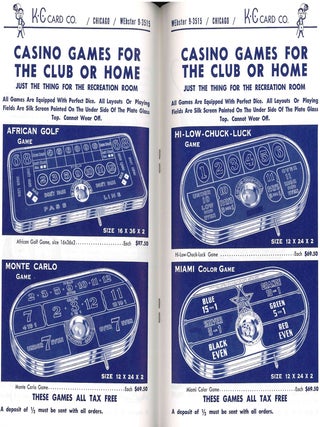 Collection of 14 H.C. Evans and K.C. Card Co. Gambling and Amusement Park Supply Catalogs.