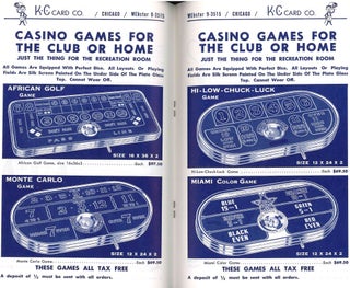 Collection of 14 H.C. Evans and K.C. Card Co. Gambling and Amusement Park Supply Catalogs.