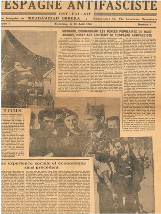 Book ID: 53722 L'Espagne Antifasciste. Édition française de Solidaridad Obrera....