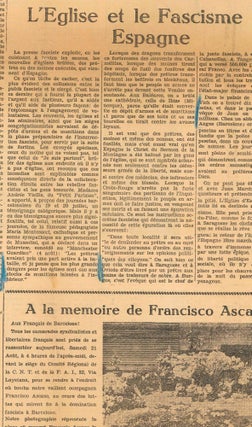 L'Espagne Antifasciste. Édition française de Solidaridad Obrera. Année 1, Numéro 1 (22 Août 1936).